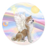 Akita Inu Round Stickers