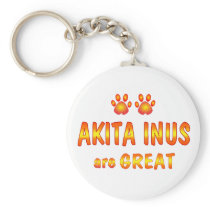 Akita Inus are Great Key Chain