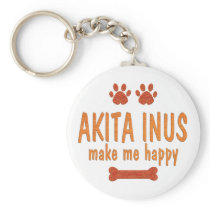 Akita Inus Make Me Happy Key Chains