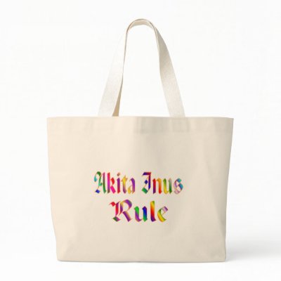 AKITA INUS RULE TOTE BAG by mydogrules
