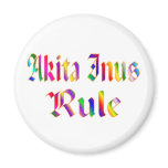 AKITA INUS RULE FRIDGE MAGNETS