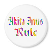 AKITA INUS RULE FRIDGE MAGNETS