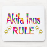 Akita Inus Rule Mouse Mats