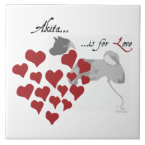 Akita Is For Love Ceramic Gift Tile