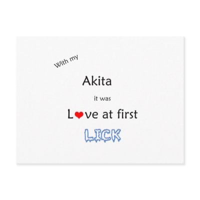 Akita Lick Design Post Cards by GreyWolfCreation