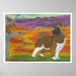 Akita longcoat and the squirrel posters