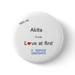Akita Love at First Lick Button