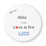Akita Love at First Lick - Magnet