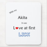 Akita Love at First Lick Mouse Pads
