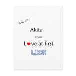 Akita Love at First Lick postcards