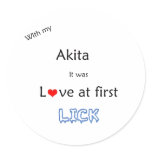 Akita Love at First Lick Sticker