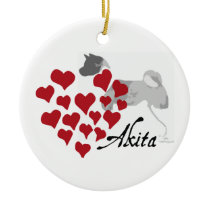 Akita Love Christmas Ornament