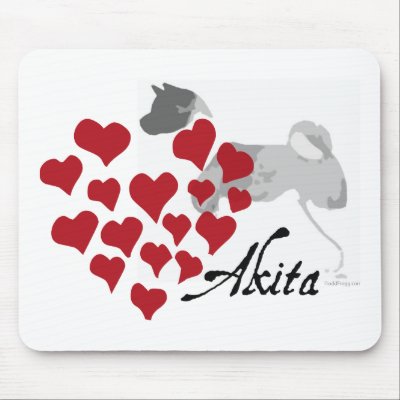 Akita Love Mousepad by oddFrogg