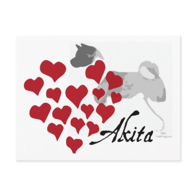 Akita Love Postcard by oddFrogg