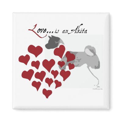 Akita Love Refrigerator Magnet by oddFrogg