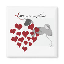 Akita Love Refrigerator Magnet