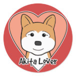 Akita Lover Round Stickers