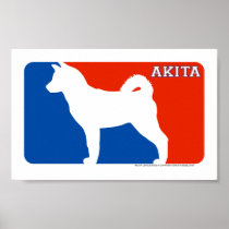 Akita Major League Dog Print