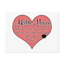 Akita Mixes Paw Prints Dog Humour Post Cards