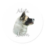 Akita Mom 2 Round Sticker