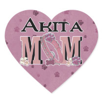 Akita MOM Heart Stickers