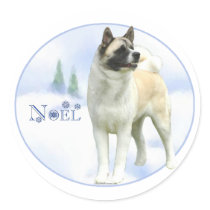 Akita Noel Stickers