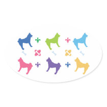 Akita Oval Stickers
