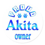 Akita Owner Round Stickers