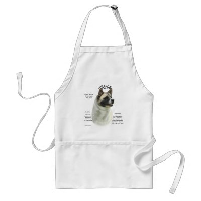 Akita (pinto) History Design Aprons by GreyWolfCreation