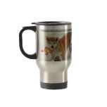 Akita  playing in snow Travel Mug