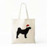 Akita Santa Hat Canvas Bag
