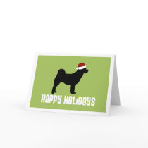 Akita Santa Hat Greeting Cards