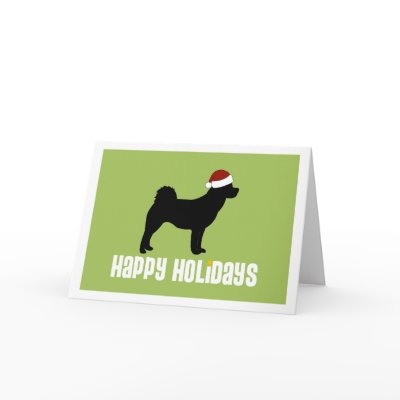 Akita Santa Hat Greeting Cards by purelypups