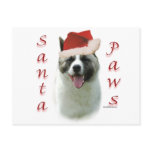 Akita Santa Paws Post Card