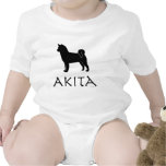 Akita Silhouette Baby Creeper