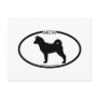 Akita Silhouette Black Postcard