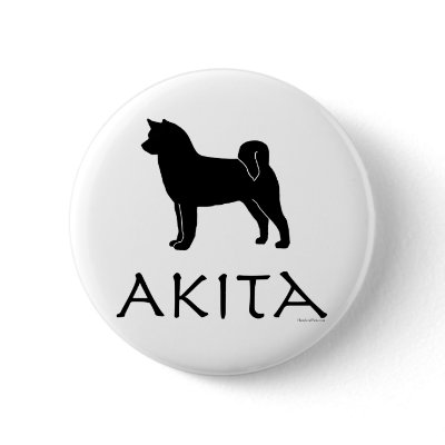 Akita Silhouette Pins by handandpaw