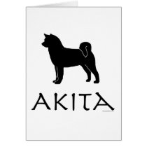 Akita Silhouette Greeting Cards