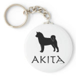 Akita Silhouette Key Chains
