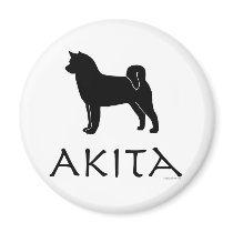 Akita Silhouette Fridge Magnets