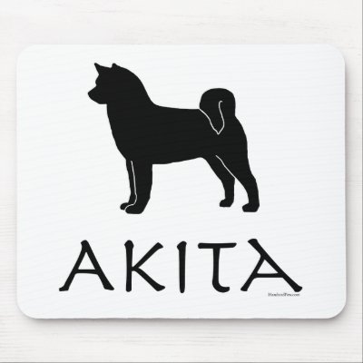 Akita Silhouette Mouse Pad by handandpaw