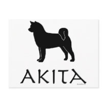 Akita Silhouette Postcard