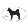 Akita SIlhouette Oval Sticker