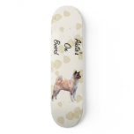 Akita ~ Tan Leaves Motiff Custom Skateboard