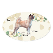 Akita ~ Tan Leaves Motiff