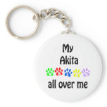 Akita Walks Design Keychain