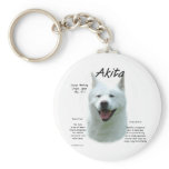 Akita (wht) History Design keychains