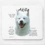 Akita (wht) History Design Mouse Pad