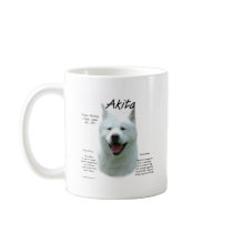 Akita (wht) History Design Mugs