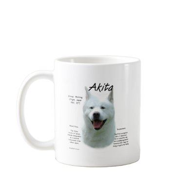 Akita (wht) History Design Mugs by GreyWolfCreation